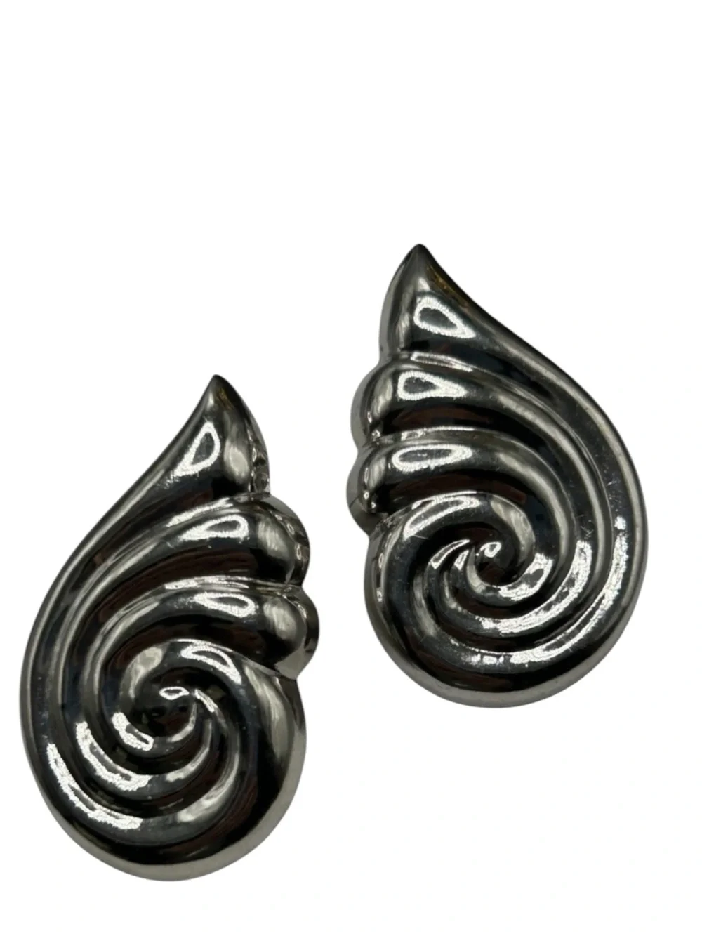 Swirled Vintage Sterling Silver pierced Earrings